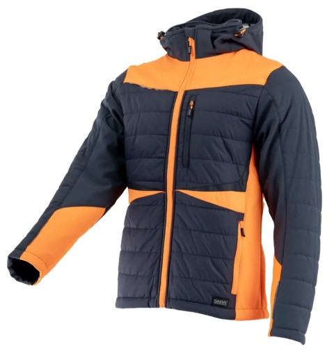 Kurtka hybrydowa COMFORT WINTER Grafitowy Pomarańczowy odblaskowy