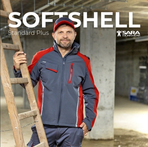 Softshell STANDARD PLUS Szary Camo Czarny