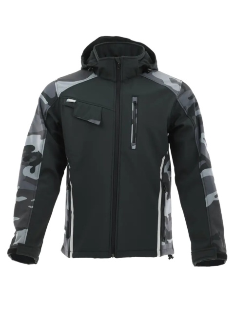 Softshell STANDARD PLUS Szary Camo Czarny
