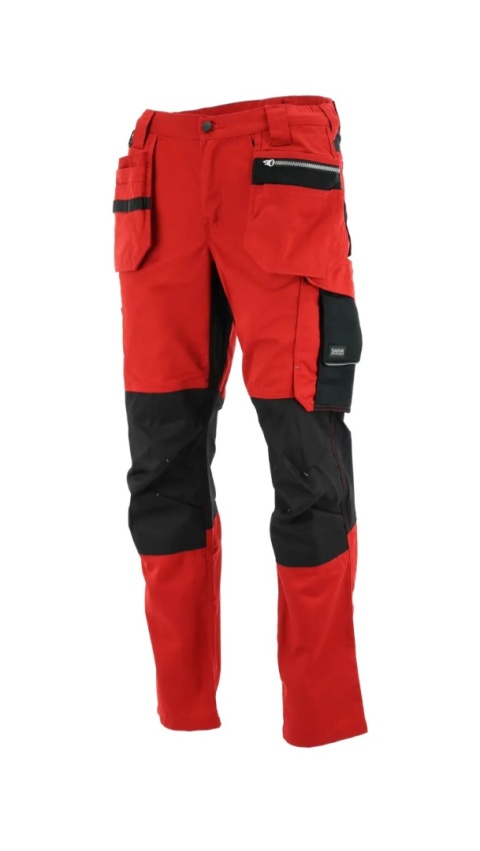 Spodnie do pasa monterskie MONTER Ciemnoczerwony Czarny
