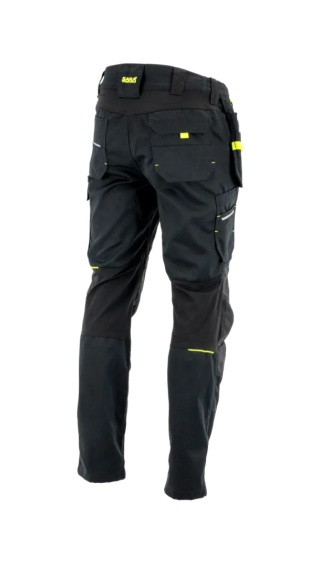Spodnie do pasa monterskie MONTER Czarny Żółty odblaskowy