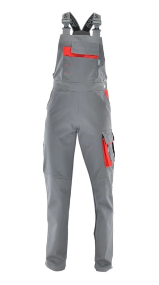 Spodnie ogrodniczki HERA Szary Czerwony