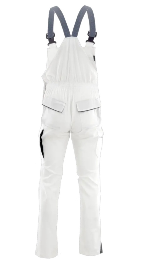 Spodnie ogrodniczki KING FLEX Biały Jasnoszary