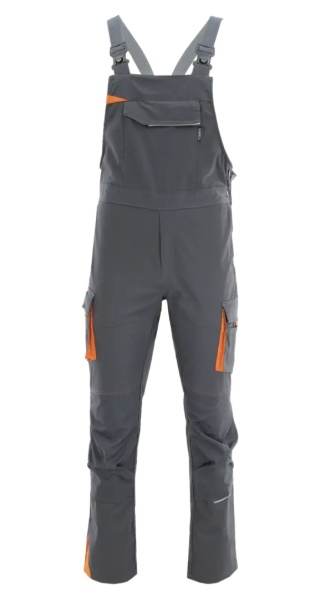 Spodnie ogrodniczki KING FLEX Szary Pomarańczowy