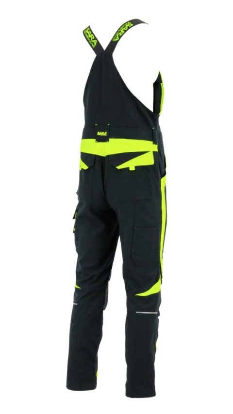 Spodnie ogrodniczki NEOFLEX Czarny Żółty odblaskowy