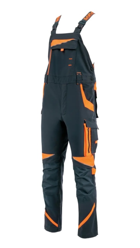 Spodnie ogrodniczki NEOFLEX Grafitowy Pomarańczowy odblaskowy