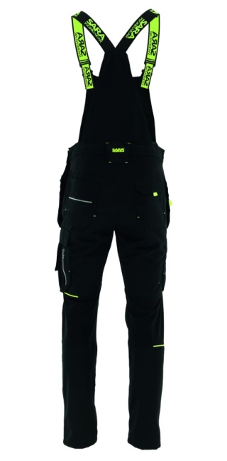 Spodnie ogrodniczki monterskie MONTER Czarny Żółty odblaskowy