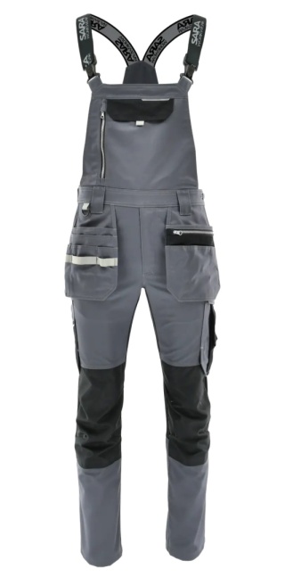 Spodnie ogrodniczki monterskie MONTER Ciemnoszary Czarny