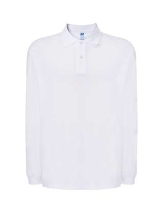 Polo męskie z długim rękawem PORA 210 LS WHITE