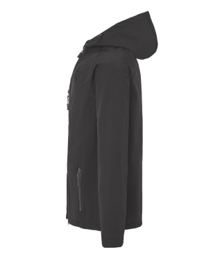 SOFTSHELL JACKET HOODED MAN - BLACK