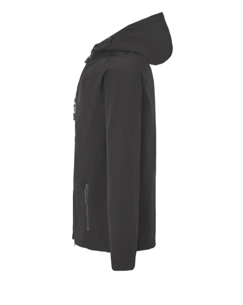 SOFTSHELL JACKET HOODED MAN - BLACK