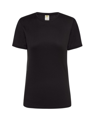 T-shirt damski sportowy - SPORT T-SHIRT LADY - BLACK