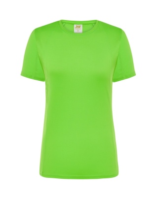 T-shirt damski sportowy - SPORT T-SHIRT LADY - LIME FLUOR