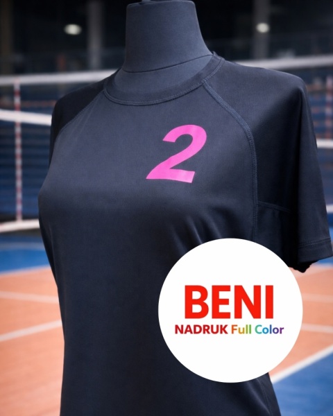 T-shirt sportowy damski z Nadrukiem Full Color